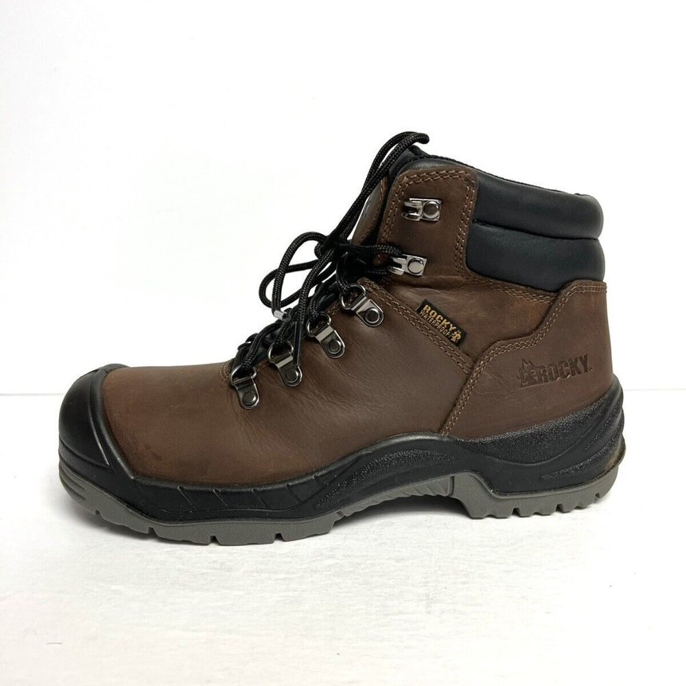 Rocky Womens Worksmart Comp Toe Waterproof Boot Brown Size 8.5 M